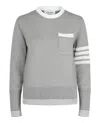 Thom Browne Jersey 4-bar Cotton Sweater In Grey