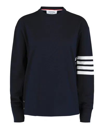 THOM BROWNE JERSEY 4-BAR LONG SLEEVE RUGBY T-SHIRT