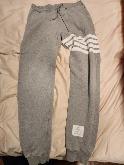 Pre-owned Thom Browne Jersey 4 Bar Sweatpants Size 1 In Grey