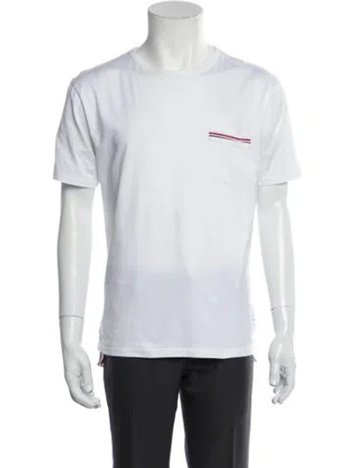 Pre-owned Thom Browne Jersey Pocket Graphic Print T-shirt In White