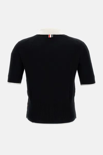 Thom Browne Jersey Polo In Black