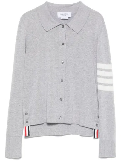 THOM BROWNE THOM BROWNE JERSEY POLO WITH 4 BAR STRIPE DETAIL