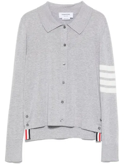 THOM BROWNE THOM BROWNE JERSEY POLO WITH 4 BAR STRIPE DETAIL