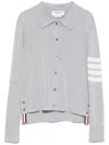 Thom Browne Women Jersey Polo With 4 Bar Stripe Detail In Grey