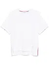 Thom Browne Oversized T-shirt With Rwb Knit Trim In White