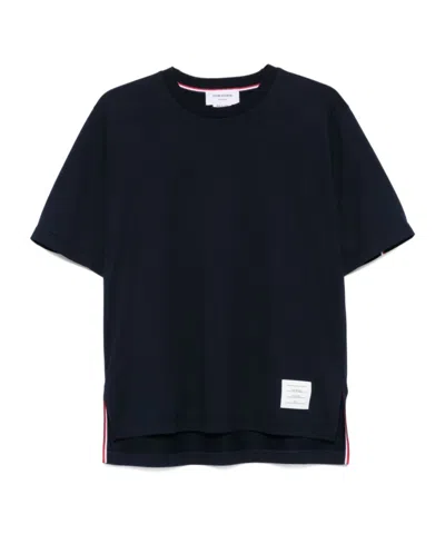 THOM BROWNE THOM BROWNE STRIPE DETAILED CREWNECK T-SHIRT