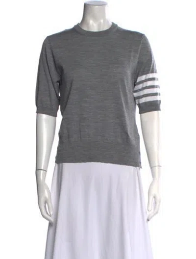 Pre-owned Thom Browne Jersey Stitch 4 Bar Virgin Wool Sweater In Grey