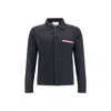 Thom Browne Jersey Stitch Button Down Point Collar L In Blue