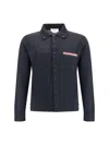 Thom Browne Jersey Stitch Button Down Point Collar L In Gray