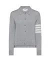 Thom Browne Jersey Stitch Button Down Shirt In Grey