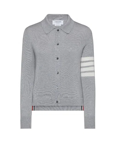 Thom Browne Jersey Stitch Button Down Shirt In Grey