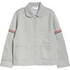 Thom Browne Jersey Stitch Loopback Bonded Jacket In Light Grey