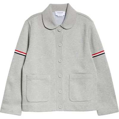 Thom Browne Jersey Stitch Loopback Bonded Jacket In Light Grey