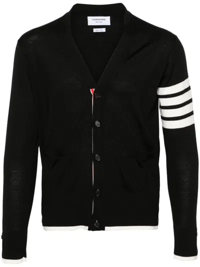 Thom Browne 4-bar Wool Cardigan In Nero