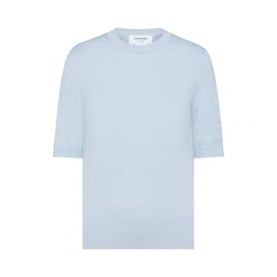 Pre-owned Thom Browne Jersey Stitch Short-sleeve Tee 'light Blue' | Women's Size 38