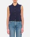 Thom Browne 4bar Buttondown Sleeveless Cropped In Blue