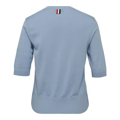 Thom Browne Jersey Stitch Ss Tee In Cotton In Blue