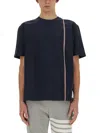Thom Browne Signature Stripe Crewneck T-shirt In Blue