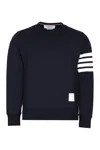 Thom Browne Engineered 4-bar Cotton Sweatshirt In Blue