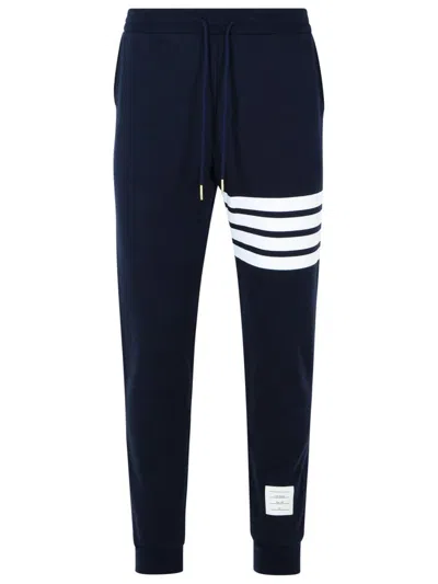 THOM BROWNE JOGGER' BLUE COTTON PANTS