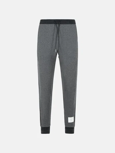 Thom Browne 'jogger' Grey Cotton Pants In Gray