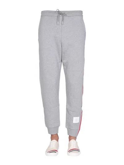 Thom Browne Men's Ripstop Track Pants With Side Stripes In Grey
