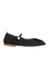 Thom Browne Pleated Ballet Flats In Black
