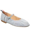 Thom Browne John Ruched Canvas Ballerina Flat In Blue