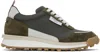Thom Browne Alumni Suede Sneakers In 320 Dk Green