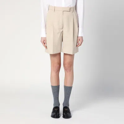 THOM BROWNE THOM BROWNE  KHAKI BERMUDA SHORTS IN COTTON BLEND