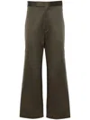 Thom Browne Cropped Trumpet Trousers Tricolor Detail In Green