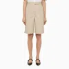 THOM BROWNE KHAKI HIGH-WAISTED BERMUDA SHORTS FOR WOMEN