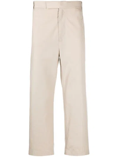 THOM BROWNE THOM BROWNE KHAKI TAILORED CROPPED STRAIGHT TROUSERS