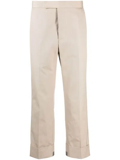 Thom Browne Khaki Tapered Trousers For Men In Tan