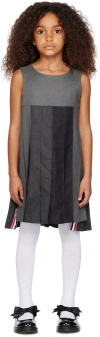 Thom Browne Kids Fun-mix Gray Dress In Med Grey 35