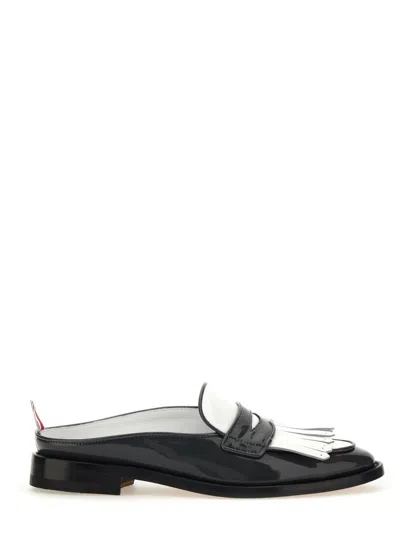 Thom Browne Kilt Varsity Penny Loafer In Gray