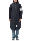 Thom Browne Knee Hooded Down Jacket In Blue