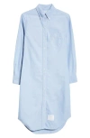 Thom Browne Knee Length Button-down Point Collar Shirt In Light Blue