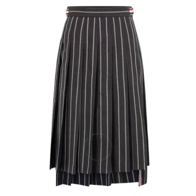 THOM BROWNE THOM BROWNE KNEE LENGTH CLASSIC PLEATED SKIRT