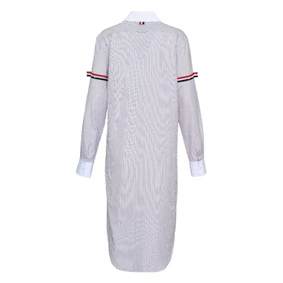 Thom Browne Knee Length Easy Fit Point Collar Dress Women In Blue