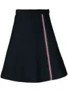 Thom Browne Flared Knitted Skirt In Blue