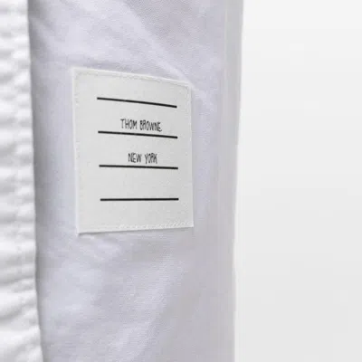 Thom Browne Knee Length Point Collar Shirt In White