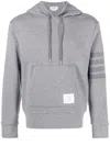 Thom Browne Wool Loopback 4 Bar Hoodie Pullover In Gray