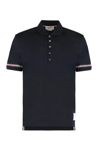 Thom Browne Knit Polo Shirt In Blue