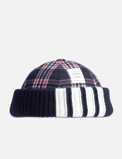 Thom Browne Knit Rib Brim Hat In Blue