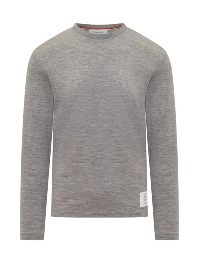 Thom Browne Knit Sweater With Giro Neck In Gray