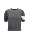 Thom Browne Knit T-shirt In Gray