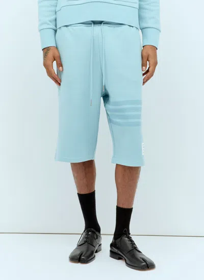 Thom Browne Knit Track Shorts In Blue