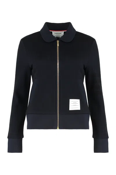 Thom Browne Knitted Cotton Jacket In Black