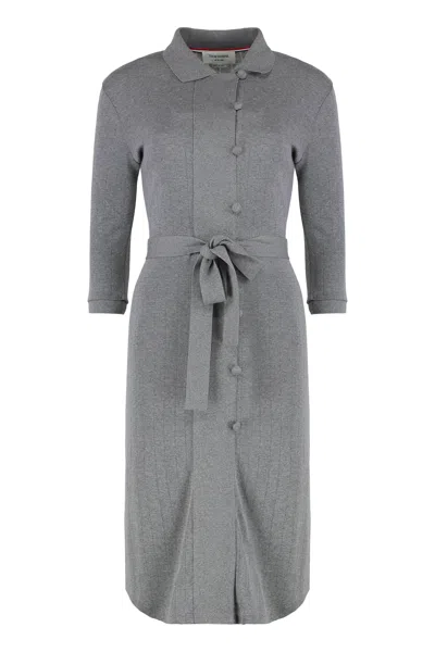 Thom Browne Knitted Dress In Gray